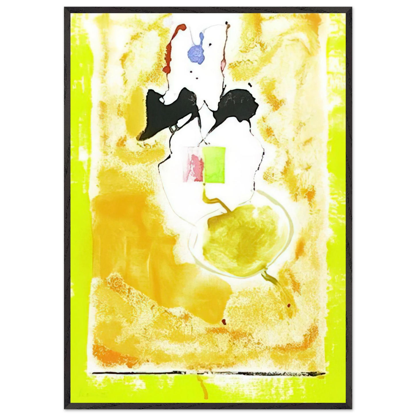 Helen Frankenthaler - Solar Imp - 2001 Wall art - 50x70 cm / 20x28 inches - Premium Wooden Framed Poster With Fine Art Paper - White frame