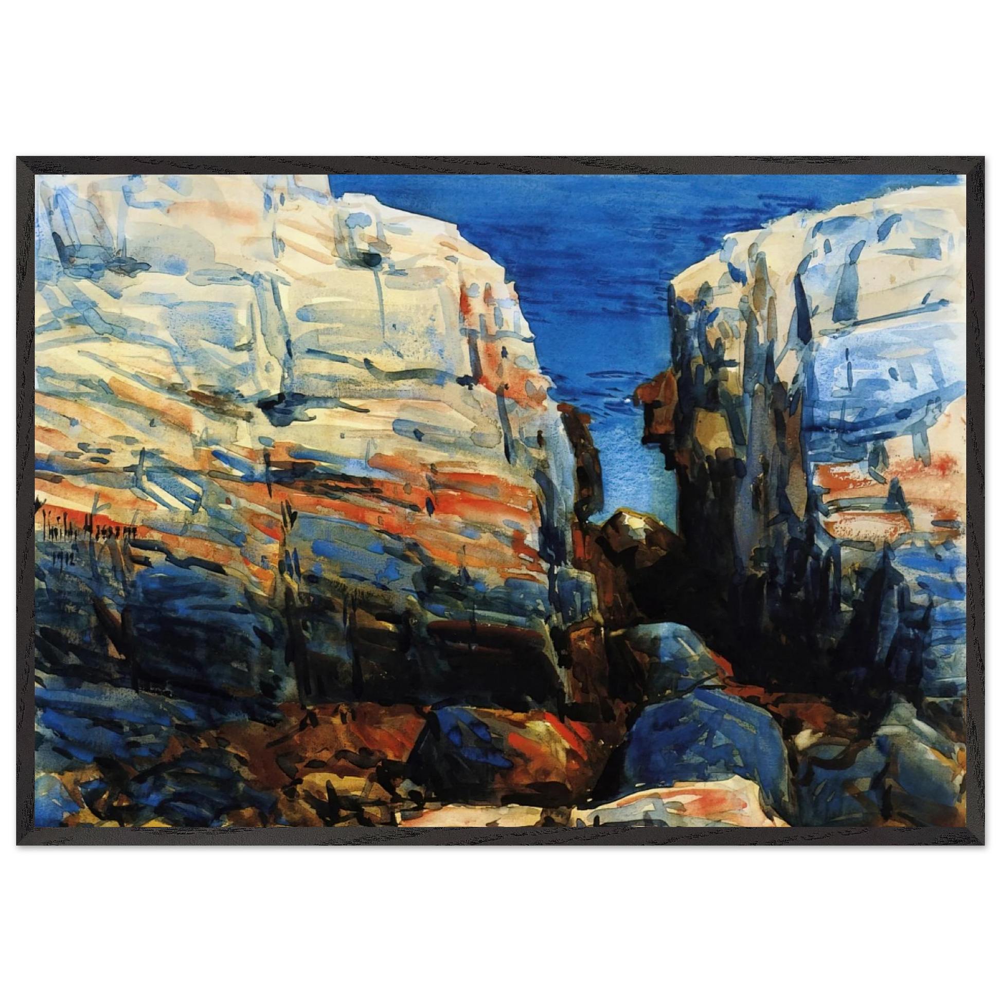 The Gorge Appledore - Childe Hassam 70x100 cm / 28x40 inches Framed Art Print – Black Wooden Frame