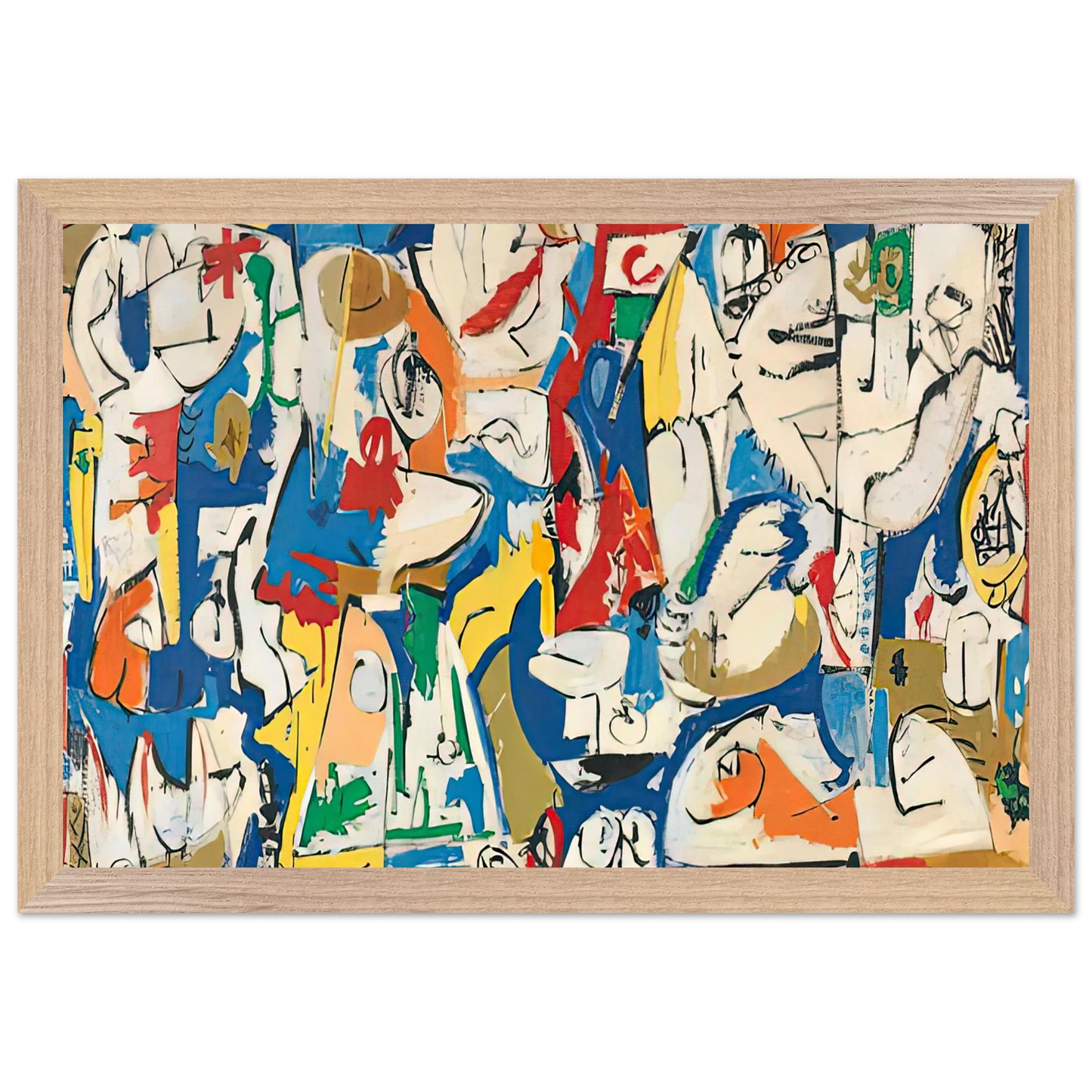 Helen Frankenthaler - The Jugglers, 1951- Wall Art - 30x40 cm / 12x16 inches - Premium Wooden Framed Poster With Fine Art Paper - Black frame