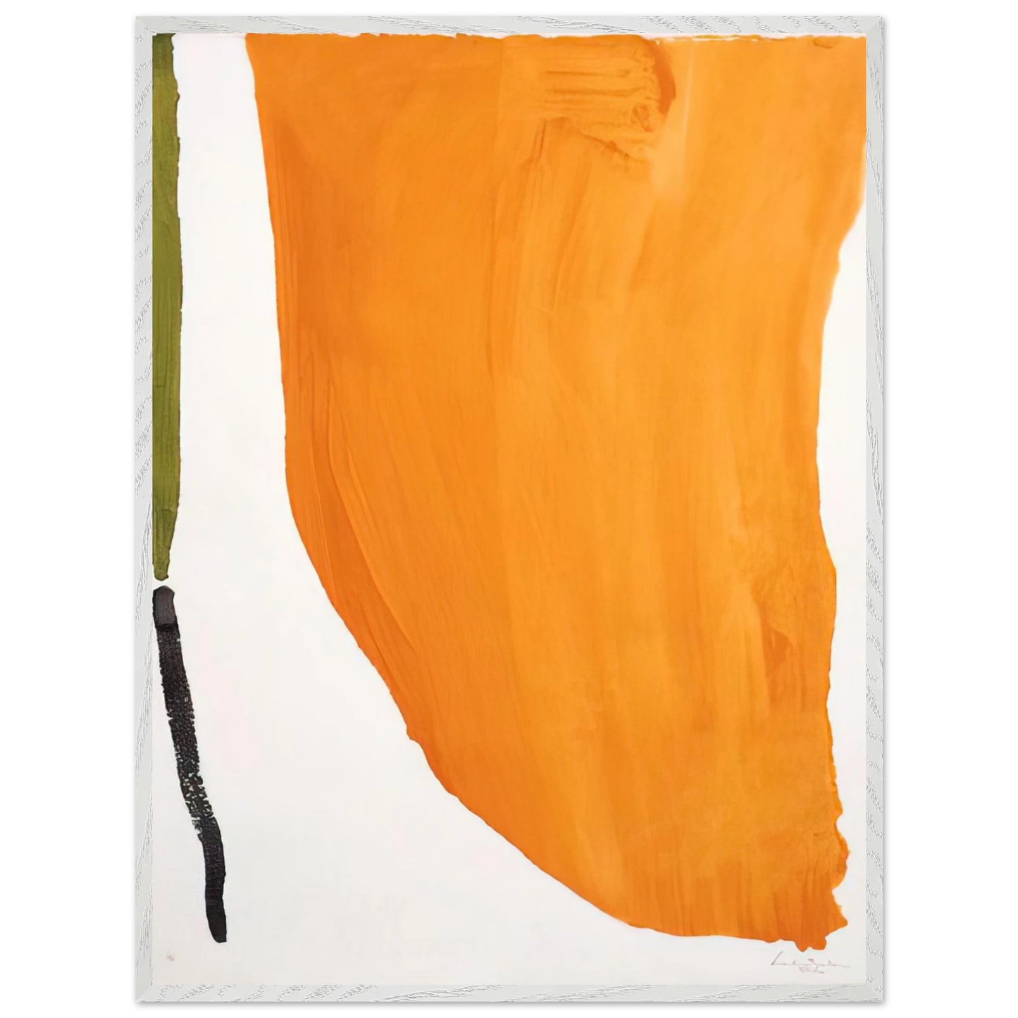 Helen Frankenthaler - Orange Downpour - 1970 Wall art - A3 (29.7 x 42  cm) - Premium Wooden Framed Poster With Fine Art Paper - Black frame