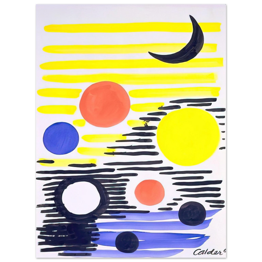 Alexander Calder - 7 CIRCLES ABSTRACT 1966 Fine Art Poster - 13x18 cm / 5x7 inches