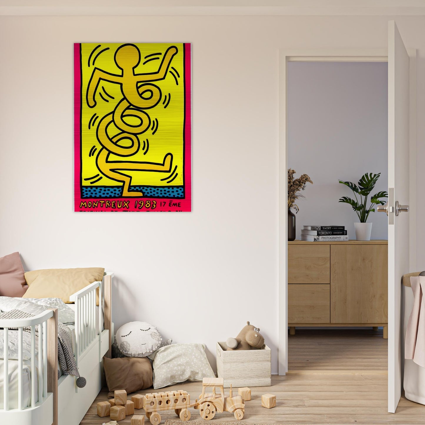 MONTREUX 1983 - Keith Haring Brushed Aluminum Print - 70x100 cm / 28x40 inches | Keith Haring Aluminum Print | Keith Haring Prints