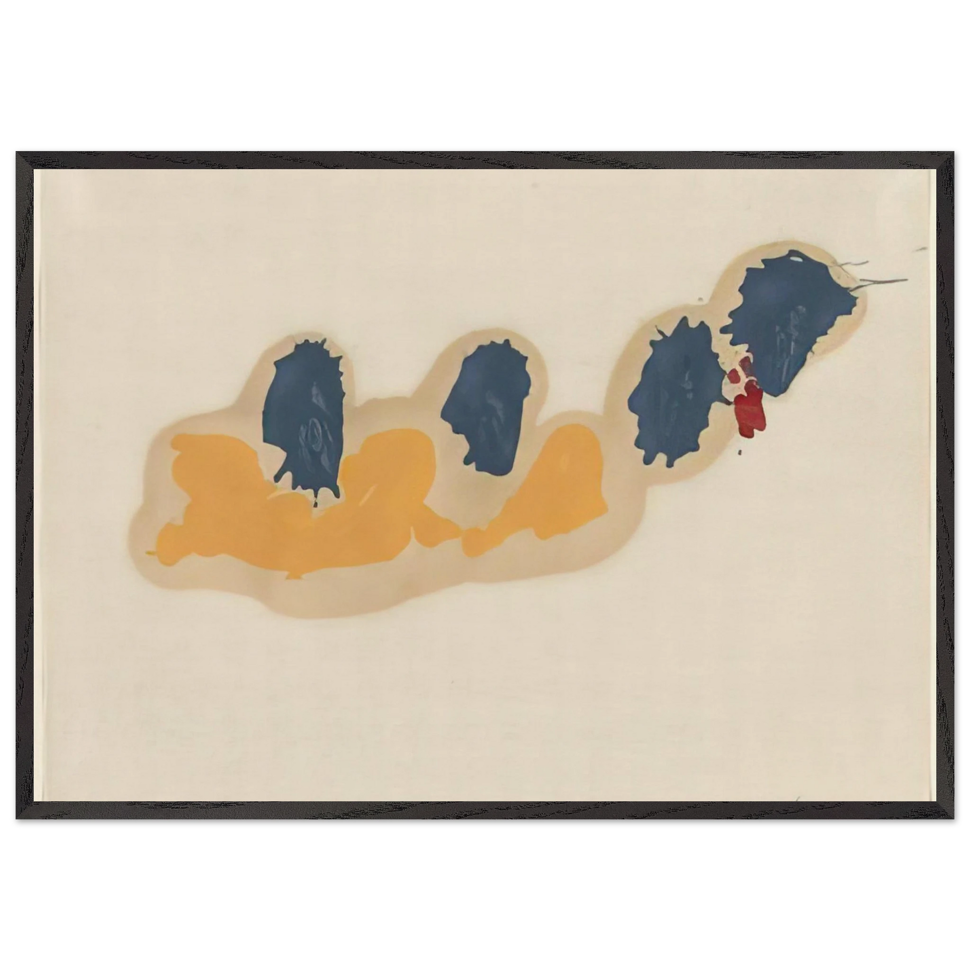 April IV - 1960 - Helen Frankenthaler 70x100 cm / 28x40 inches Framed Art Print – Black Wooden Frame