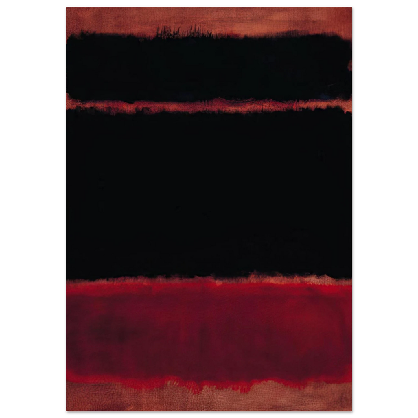 Mark Rothko - Black in Deep Red - 1957 Wall Art - 21x29.7 cm / 8x12" - Premium Wooden Framed Poster With Fine Art Paper - Wood frame
