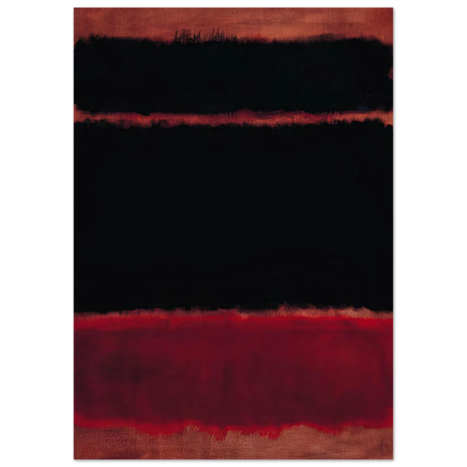 Mark Rothko - Black in Deep Red - 1957 Wall Art - 21x29.7 cm / 8x12" - Premium Wooden Framed Poster With Fine Art Paper - Wood frame