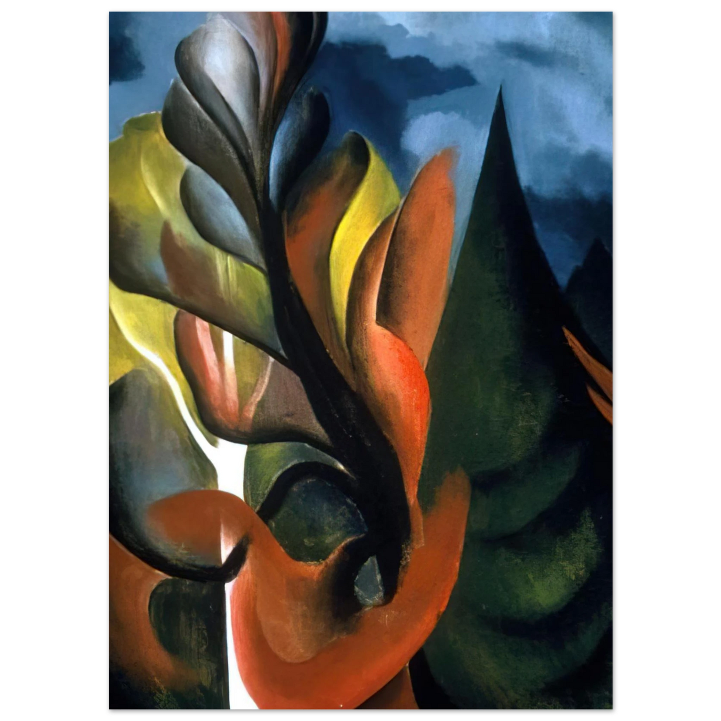 Georgia O'Keeffe - Maple and Cedar, Lake George Fine Art Poster - 40x60 cm / 16x24 inches