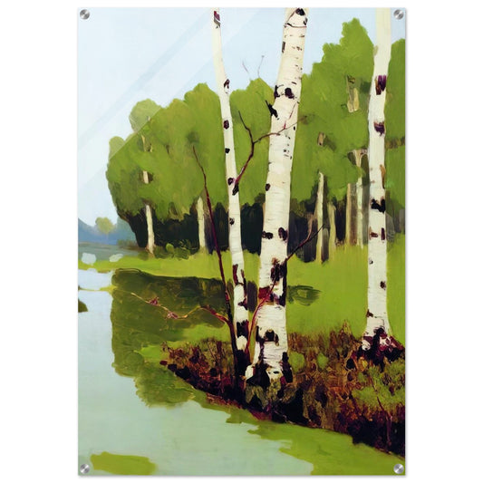 Birches - Arkhyp Kuindzhi Acrylic Print - 70x100 cm / 28x40″ inches
