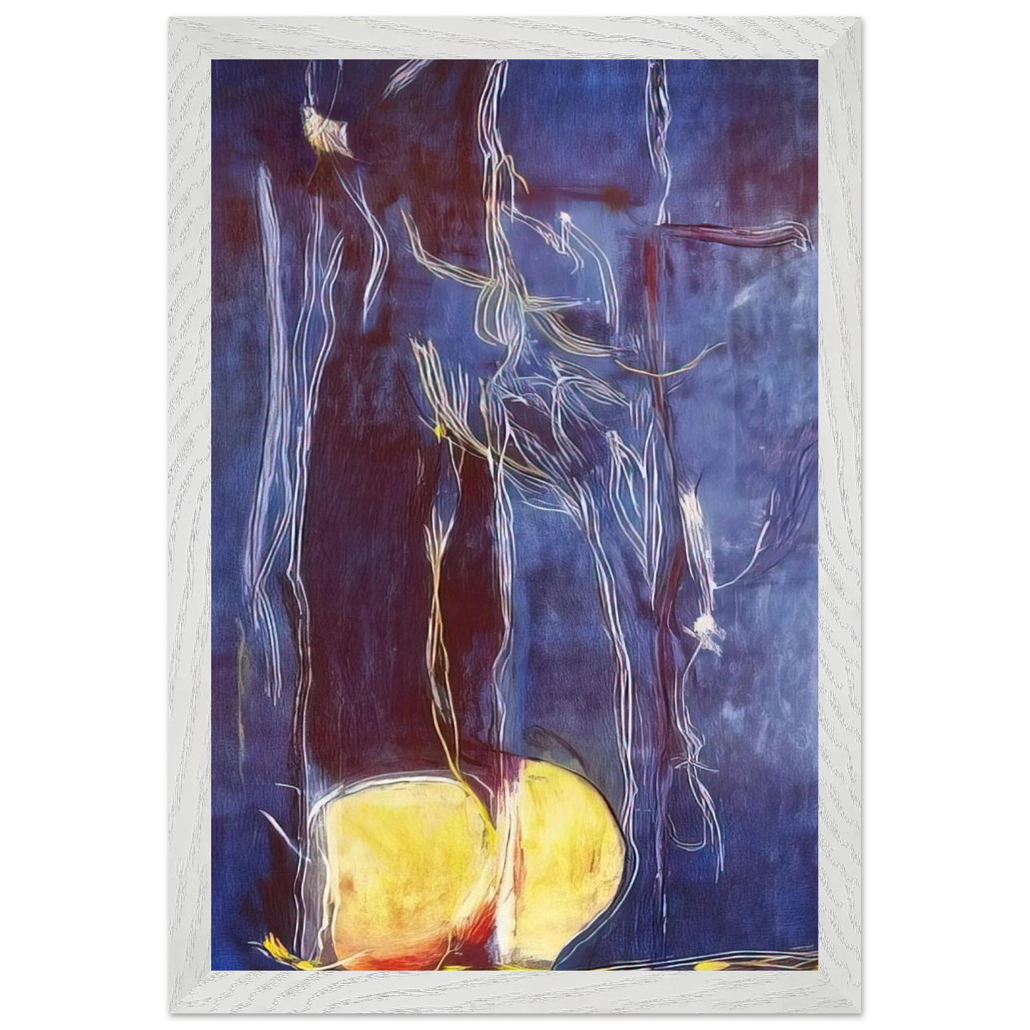 Helen Frankenthaler - All About Blue - 1994 Wall art - 30x45 cm / 12x18 inches - Premium Wooden Framed Poster With Fine Art Paper - Black frame