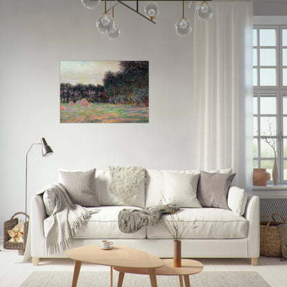 Meadow with Haystacks near Giverny - claude monet Brushed Aluminum Print - 70x100 cm / 28x40 inches | claude monet Aluminum Print | claude monet Prints