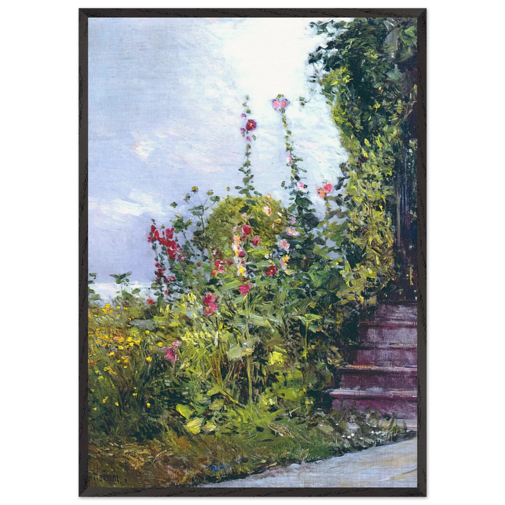 Celia Thaxters Garden Appledore Isles of Shoals - Childe Hassam 70x100 cm / 28x40 inches Framed Art Print – Black Wooden Frame