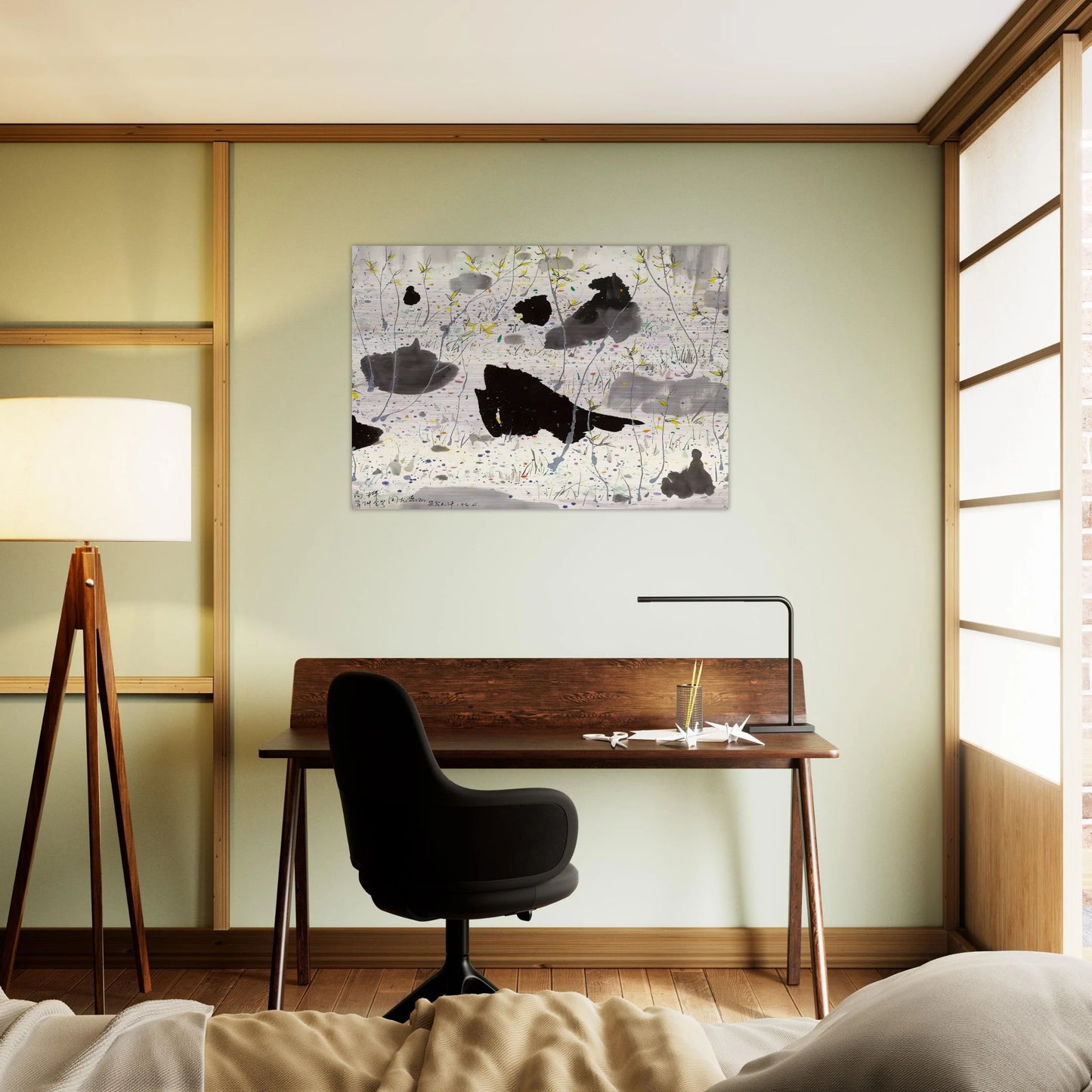 Blossom Out - 1986 - Wu Guanzhong Brushed Aluminum Print - 70x100 cm / 28x40 inches | Wu Guanzhong Aluminum Print | Wu Guanzhong Prints