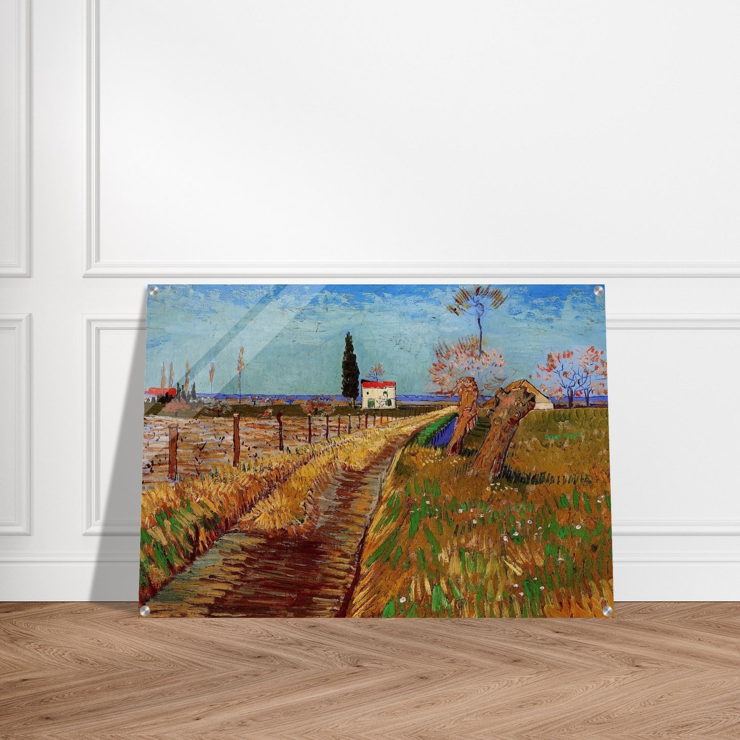 Path Through a Field with Willows - Vincent van Gogh Acrylic Print - 70x100 cm / 28x40″ inches | Vincent van Gogh Wall Art | Vincent van Gogh Prints