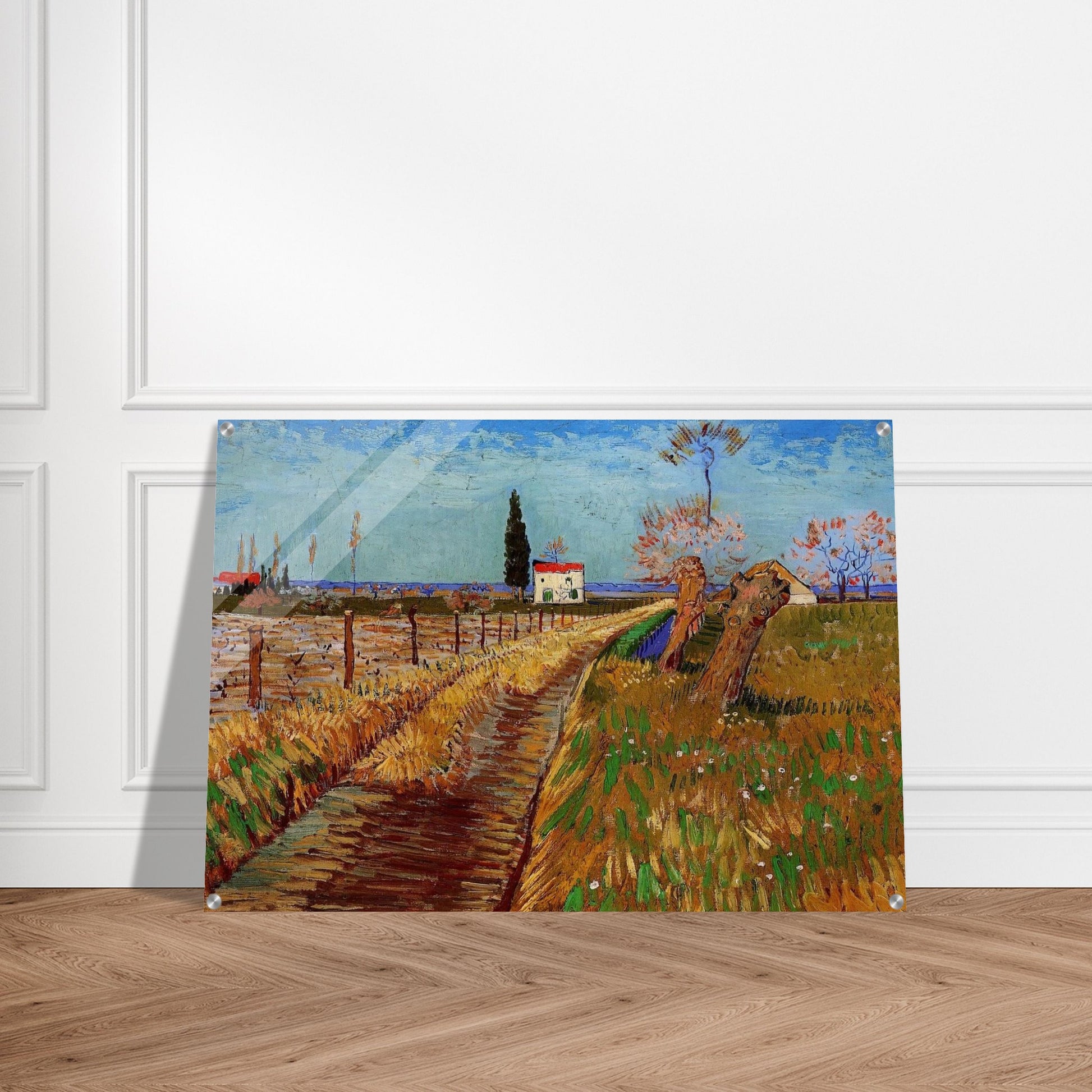 Path Through a Field with Willows - Vincent van Gogh Acrylic Print - 70x100 cm / 28x40″ inches | Vincent van Gogh Wall Art | Vincent van Gogh Prints