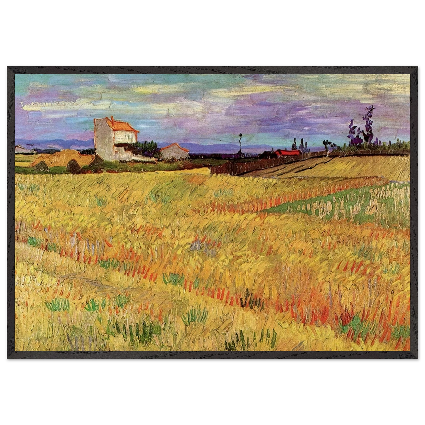 Wheat Field - Vincent van Gogh Framed Art Print – Black Wooden Frame - Default Title - -Framed Art Print
