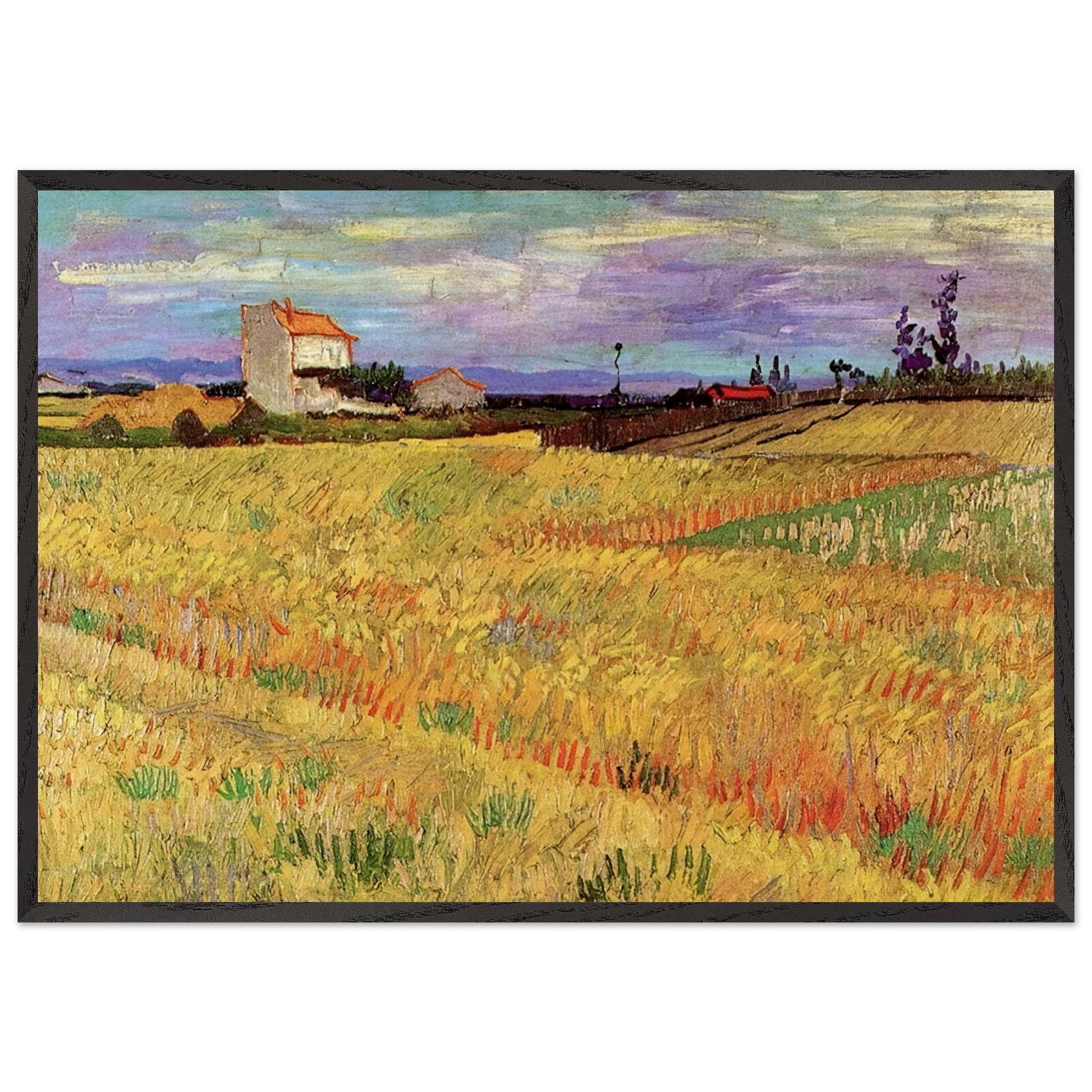 Wheat Field - Vincent van Gogh Framed Art Print – Black Wooden Frame - Default Title - -Framed Art Print