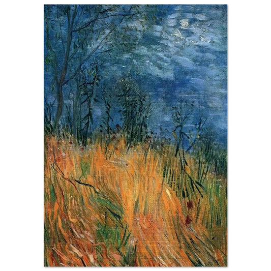 Edge of a Wheatfield with Poppies - Vincent van Gogh Brushed Aluminum Print - 70x100 cm / 28x40 inches | Vincent van Gogh Aluminum Print | Vincent van Gogh Prints