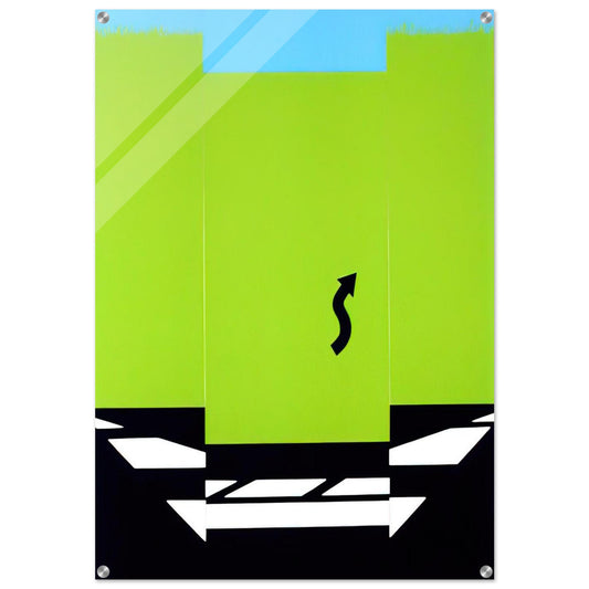 Landscape I - 1965 - Allan D Arcangelo Acrylic Print - 70x100 cm / 28x40″ inches | Allan D Arcangelo Wall Art | Allan D Arcangelo Prints