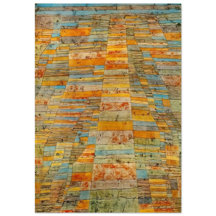 HIGHWAY AND BYWAYS 1929 - Paul Klee Brushed Aluminum Print - 70x100 cm / 28x40 inches | Paul Klee Aluminum Print | Paul Klee Prints
