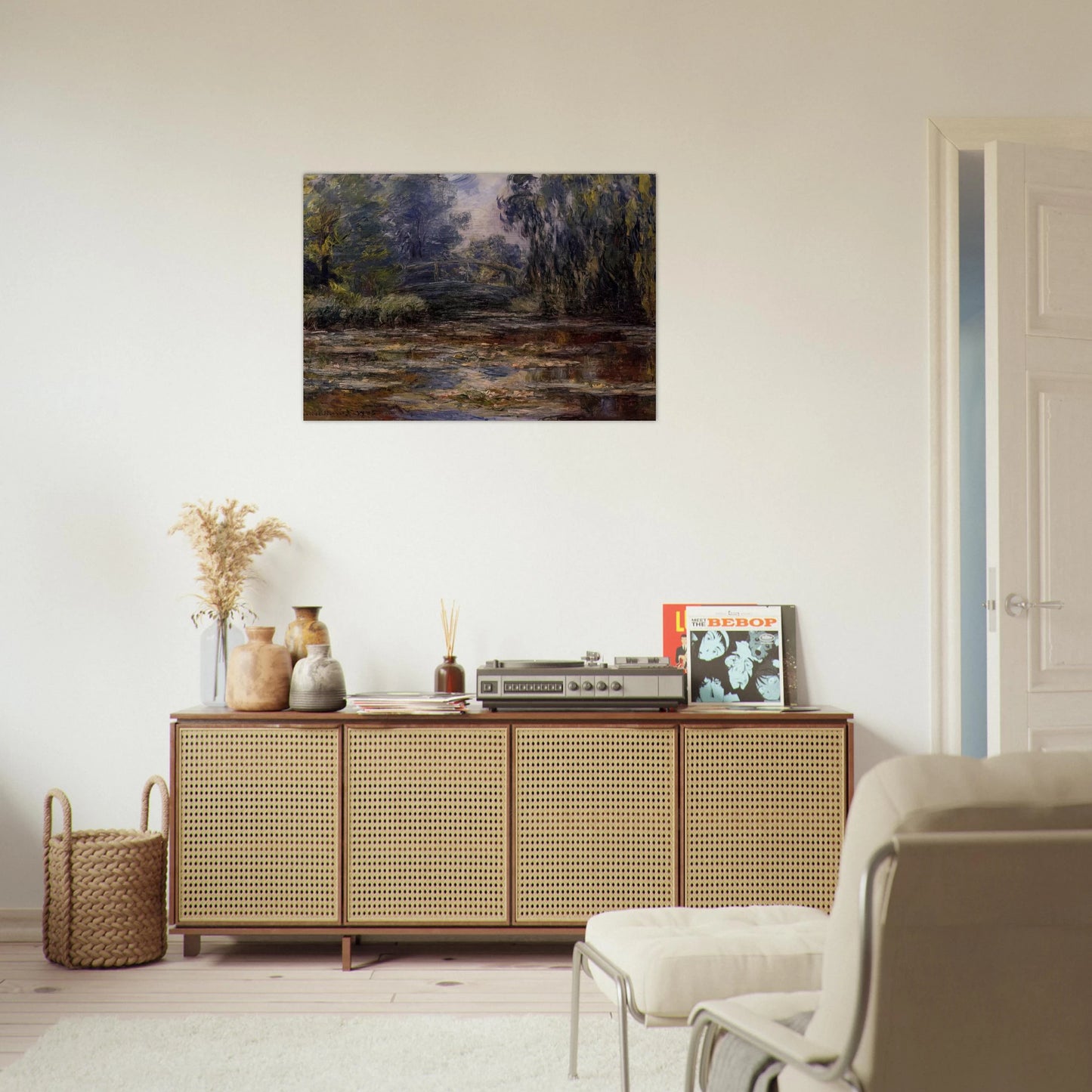 The Water Lily Pond and Bridge - claude monet Brushed Aluminum Print - 70x100 cm / 28x40 inches | claude monet Aluminum Print | claude monet Prints