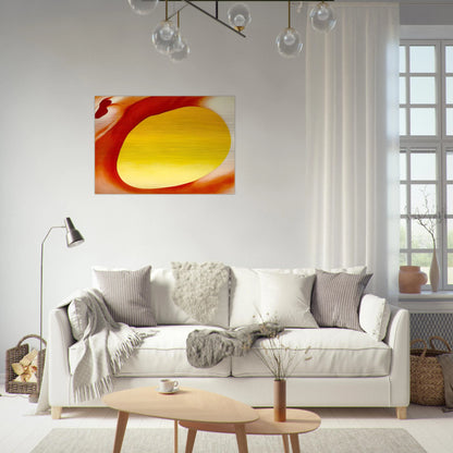 Pelvis Series - Red with Yellow - Georgia O'Keeffe Brushed Aluminum Print - 70x100 cm / 28x40 inches | Georgia O'Keeffe Aluminum Print | Georgia O'Keeffe Prints