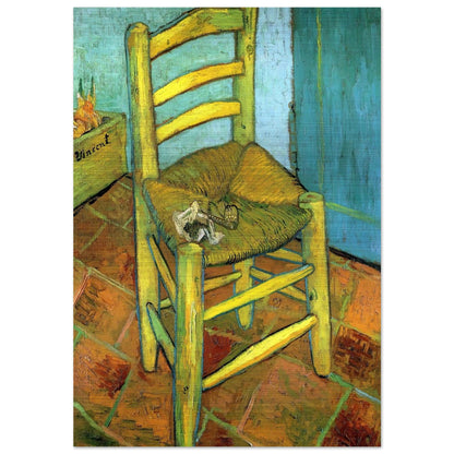 Van Gogh's Chair - Vincent van Gogh Brushed Aluminum Print - 70x100 cm / 28x40 inches | Vincent van Gogh Aluminum Print | Vincent van Gogh Prints
