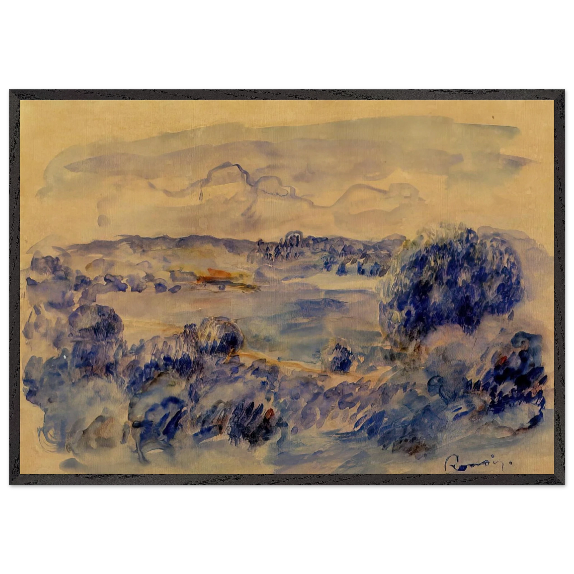 Wall artGuernsey Landscape - Pierre-Auguste Renoir Framed Art Print – Black Wooden Frame - Default Title - -Framed Art Print