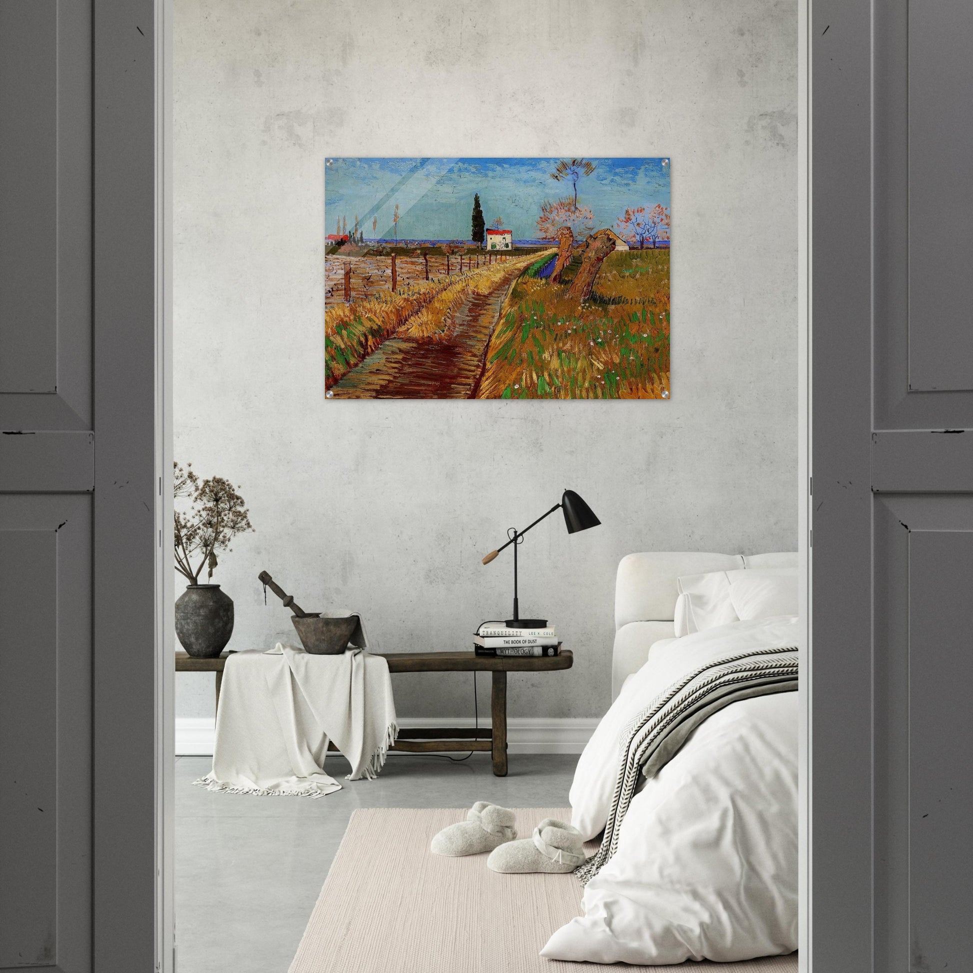 Path Through a Field with Willows - Vincent van Gogh Acrylic Print - 70x100 cm / 28x40″ inches | Vincent van Gogh Wall Art | Vincent van Gogh Prints