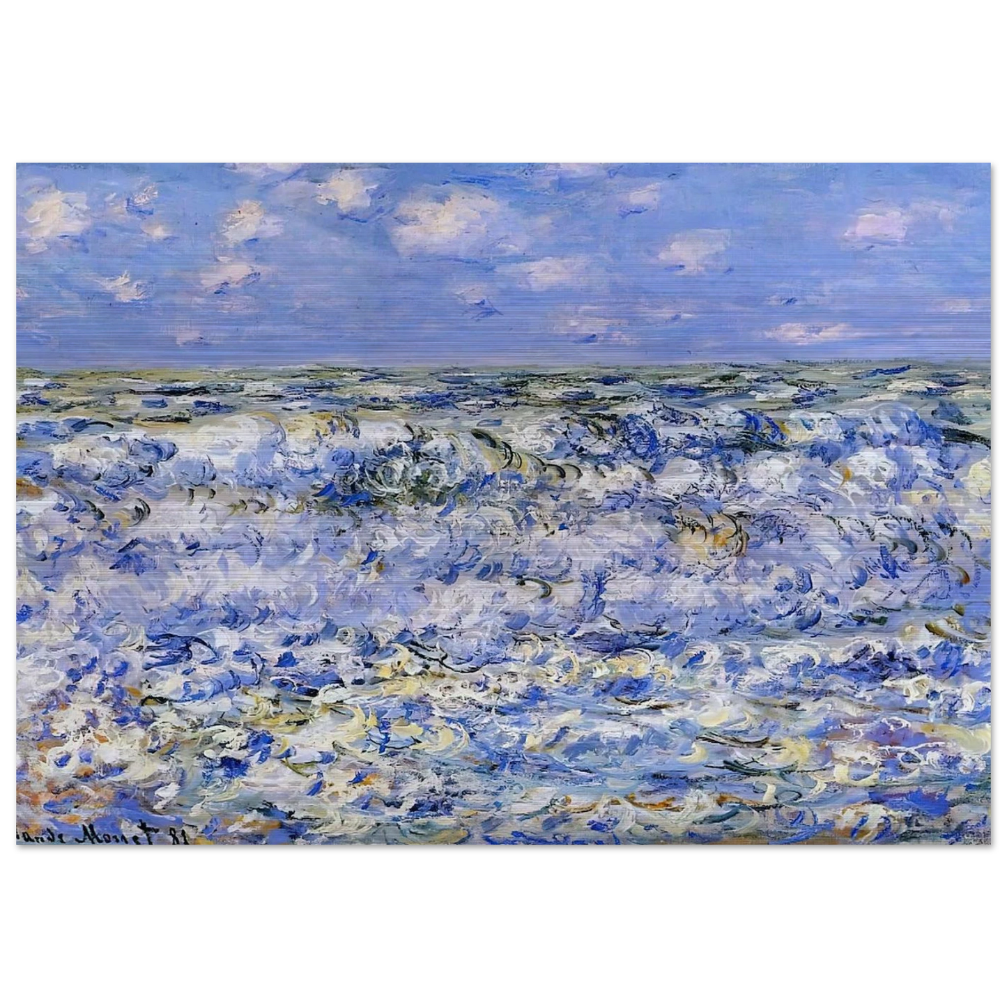 Waves Breaking - claude monet Brushed Aluminum Print - 70x100 cm / 28x40 inches | claude monet Aluminum Print | claude monet Prints