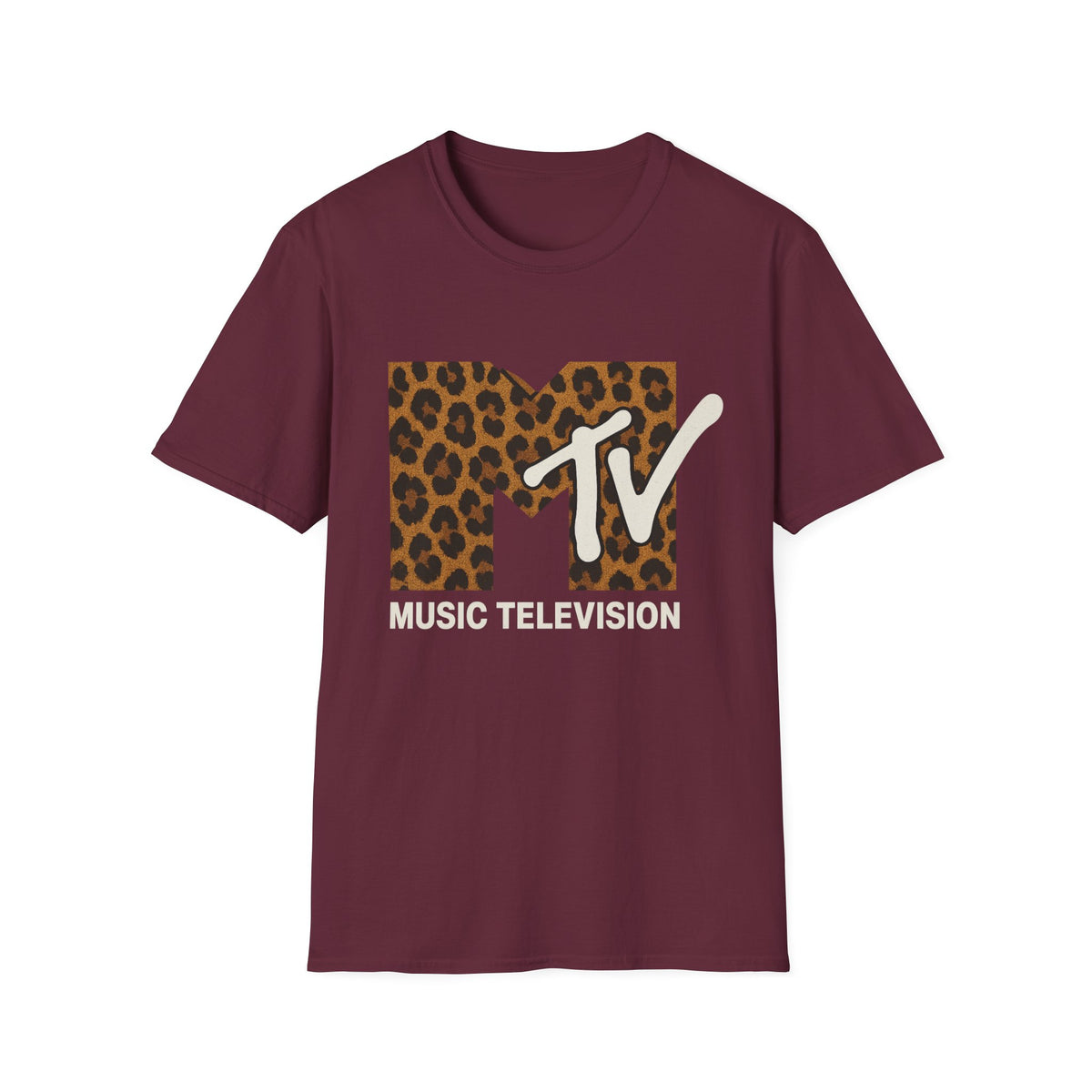Vintage MTV Cheetah Print Graphic T-Shirt Retro Music Television 80s 90s Throwback Band Tee Unisex Animal Print Rock Shirt