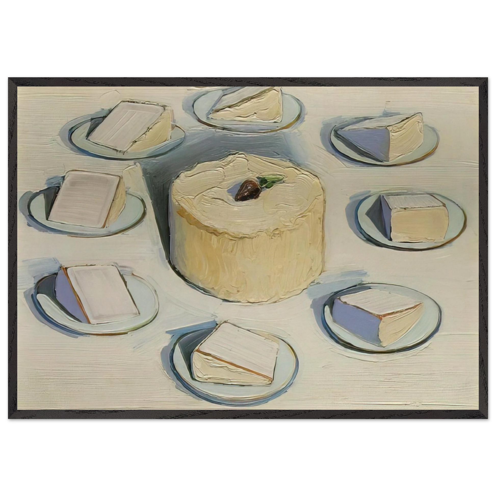Around the Cake - 1962 - Wayne Thiebaud Framed Art Print – Black Wooden Frame - Default Title - -Framed Art Print