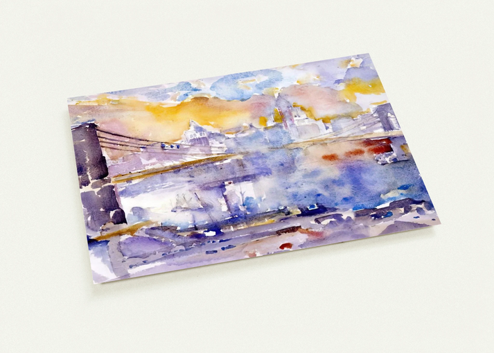 Brooklyn Bridge - 1912 By John Marin Pack of 10 Post Cards | John Marin Post Cards | A6 (10.5 x 14.8 cm) - 4.1 x 5.8 inches