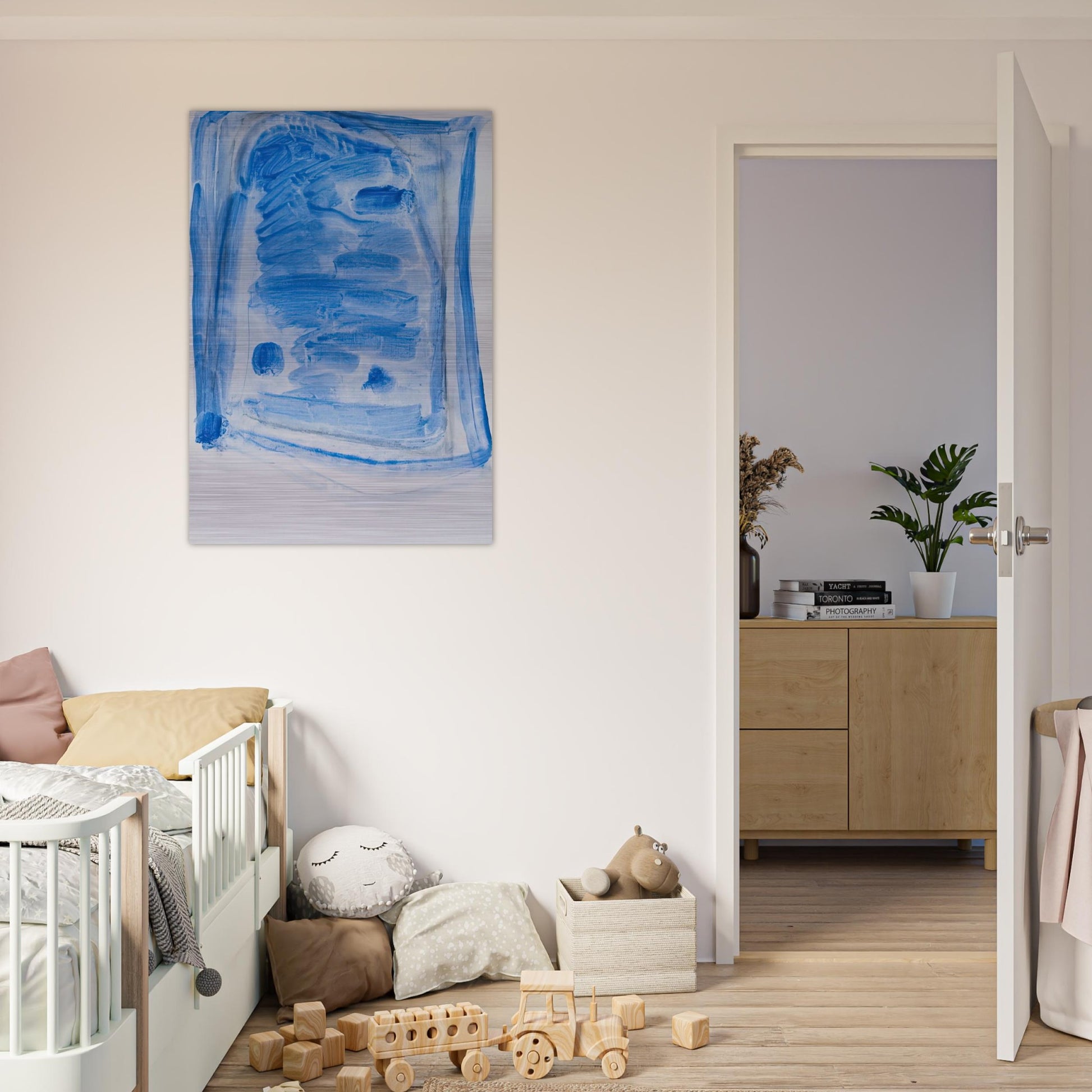 Sketchy Cobaltic Blue Flag - 2009 - Raoul De Keyser Brushed Aluminum Print - 70x100 cm / 28x40 inches | Raoul De Keyser Aluminum Print | Raoul De Keyser Prints