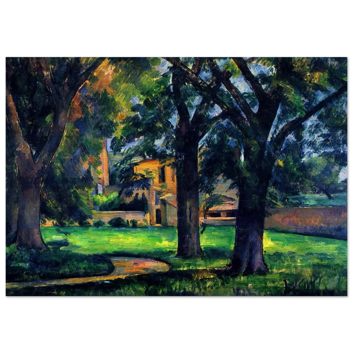 Chestnut Tree and Farm - Paul Cézanne Brushed Aluminum Print - 70x100 cm / 28x40 inches | Paul Cézanne Aluminum Print | Paul Cézanne Prints