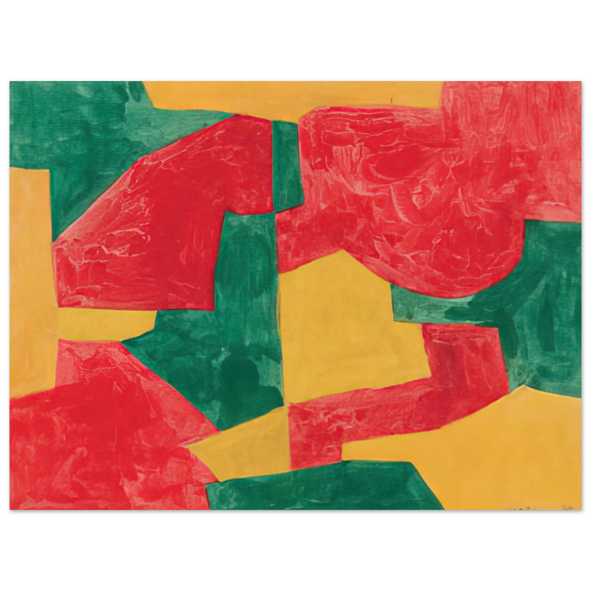 Serge Poliakoff - Composition verte, rouge et jaune - 1964 Fine Art Poster - Default Title