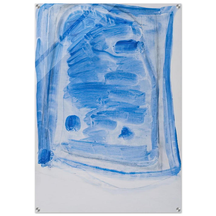 Sketchy Cobaltic Blue Flag - 2009 - Ralston Crawford Acrylic Print - 70x100 cm / 28x40″ inches | Ralston Crawford Wall Art | Ralston Crawford Prints