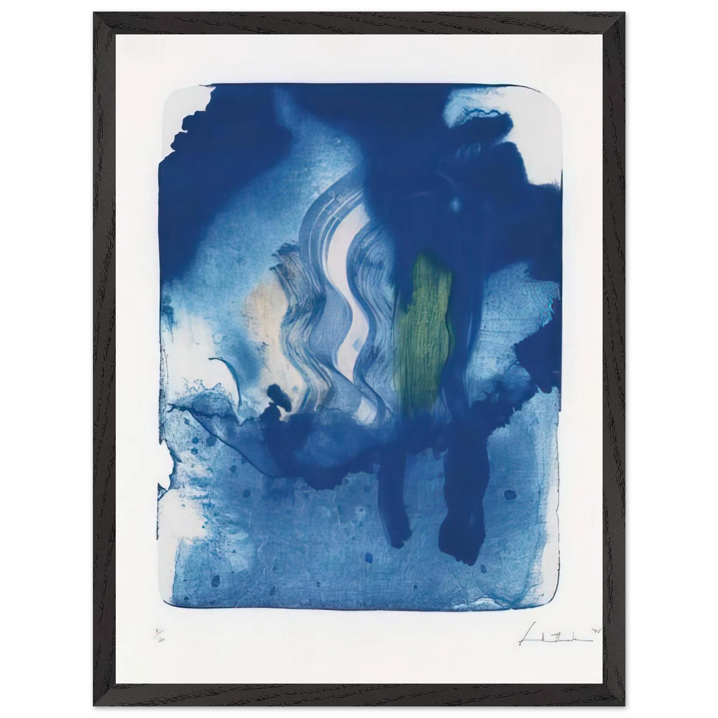 Helen Frankenthaler - Reflections V - 1995 Wall art - A1 (59.4 x 84.1  cm) - Premium Wooden Framed Poster With Fine Art Paper - White frame