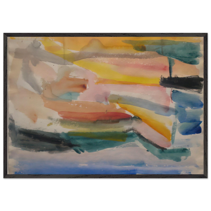 Untitled - 1946 N4 - Giorgio Cavallon 70x100 cm / 28x40 inches Framed Art Print – Black Wooden Frame