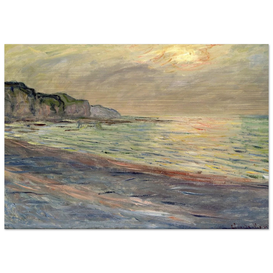 Pourville, Sunset - claude monet Brushed Aluminum Print - 70x100 cm / 28x40 inches | claude monet Aluminum Print | claude monet Prints