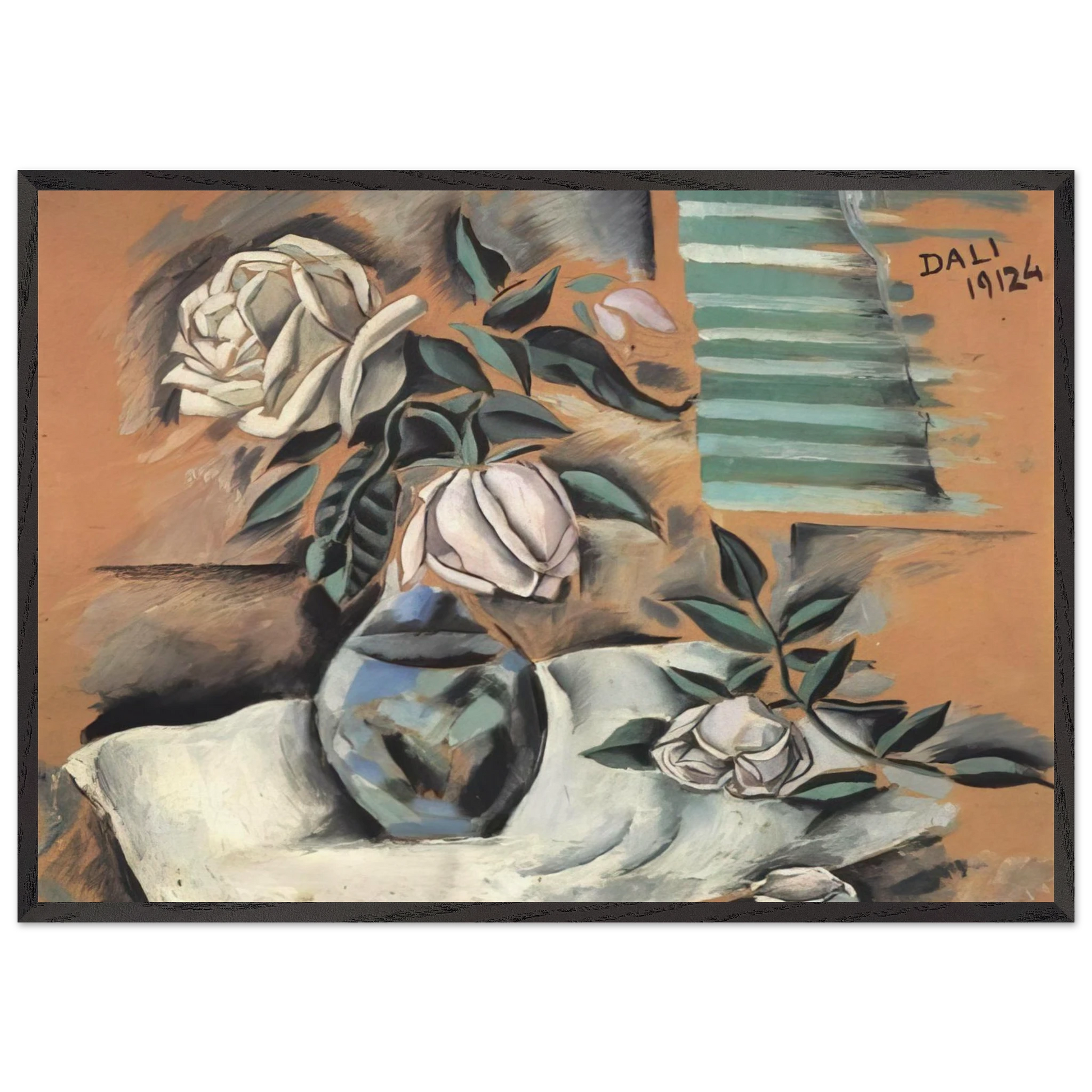 BOUQUET L IMPORTANT C EST LA ROSE - Salvador Dali Framed Art Print – Black Wooden Frame - Default Title - -Framed Art Print