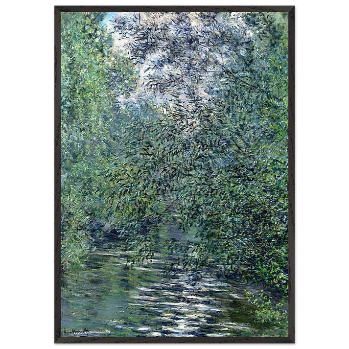 The Willows on the River - claude monet 70x100 cm / 28x40 inches Framed Art Print – Black Wooden Frame