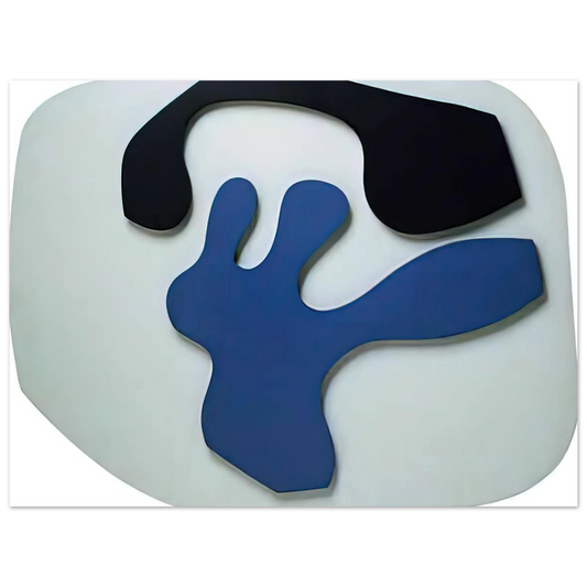 Jean Arp - Overturned Blue Shoe With Two Heels Under a Black Vault Fine Art Poster - Default Title