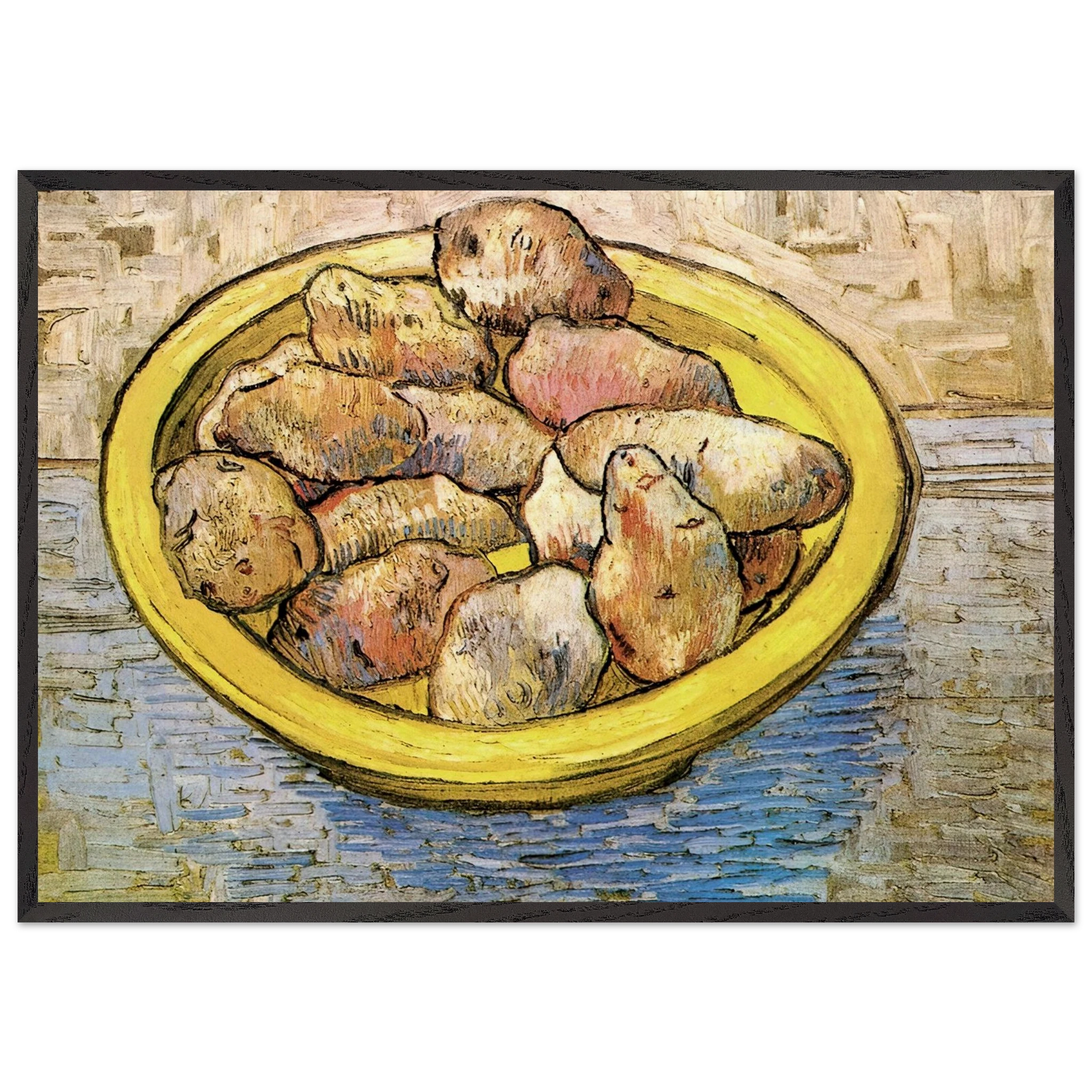 Still Life Potatoes in a Yellow Dish - Vincent van Gogh Framed Art Print – Black Wooden Frame - Default Title - -Framed Art Print