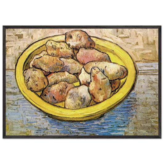 Still Life Potatoes in a Yellow Dish - Vincent van Gogh Framed Art Print – Black Wooden Frame - Default Title - -Framed Art Print