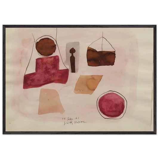 15Febr62 - 1962 - Julius Bissier Framed Art Print – Black Wooden Frame - Default Title - -Framed Art Print