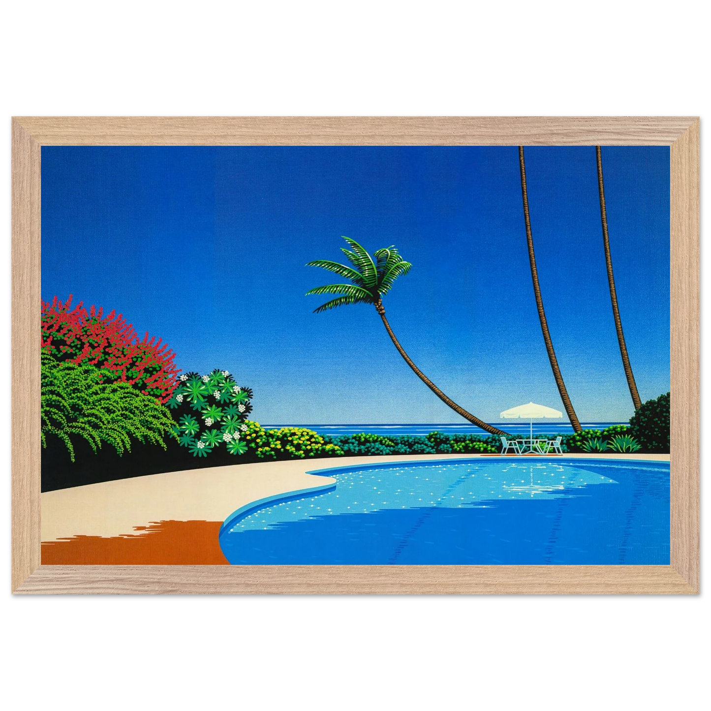Hiroshi Nagai - Shade of Palm Grove II Wall Art - 60x80 cm / 24x32 inches - Fine Art Poster - -