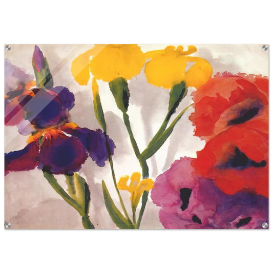 Irises and poppies - Emil Nolde Acrylic Print - 70x100 cm / 28x40″ inches