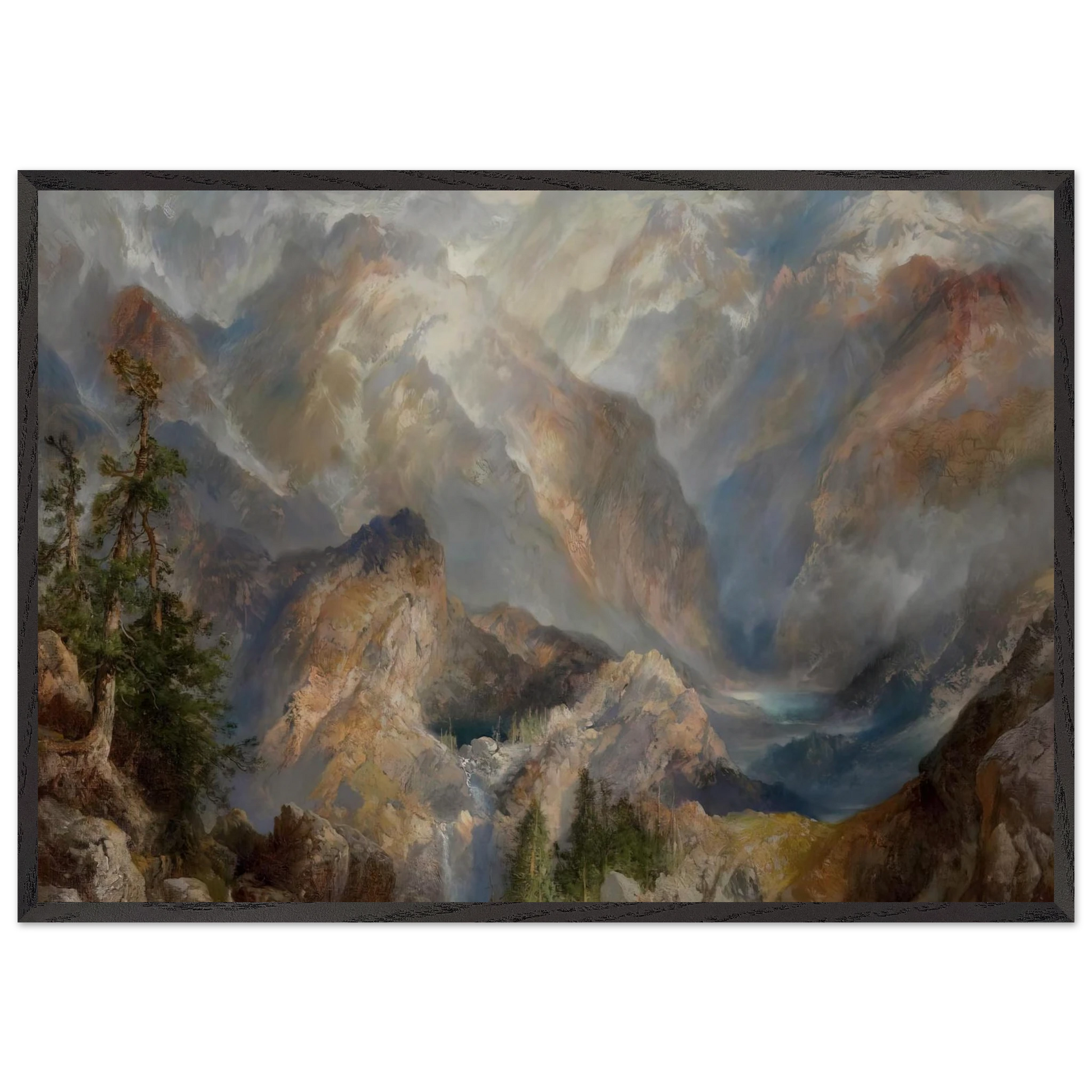 Morning in the Sierras Nevada - Thomas Moran Framed Art Print – Black Wooden Frame - Default Title - -Framed Art Print