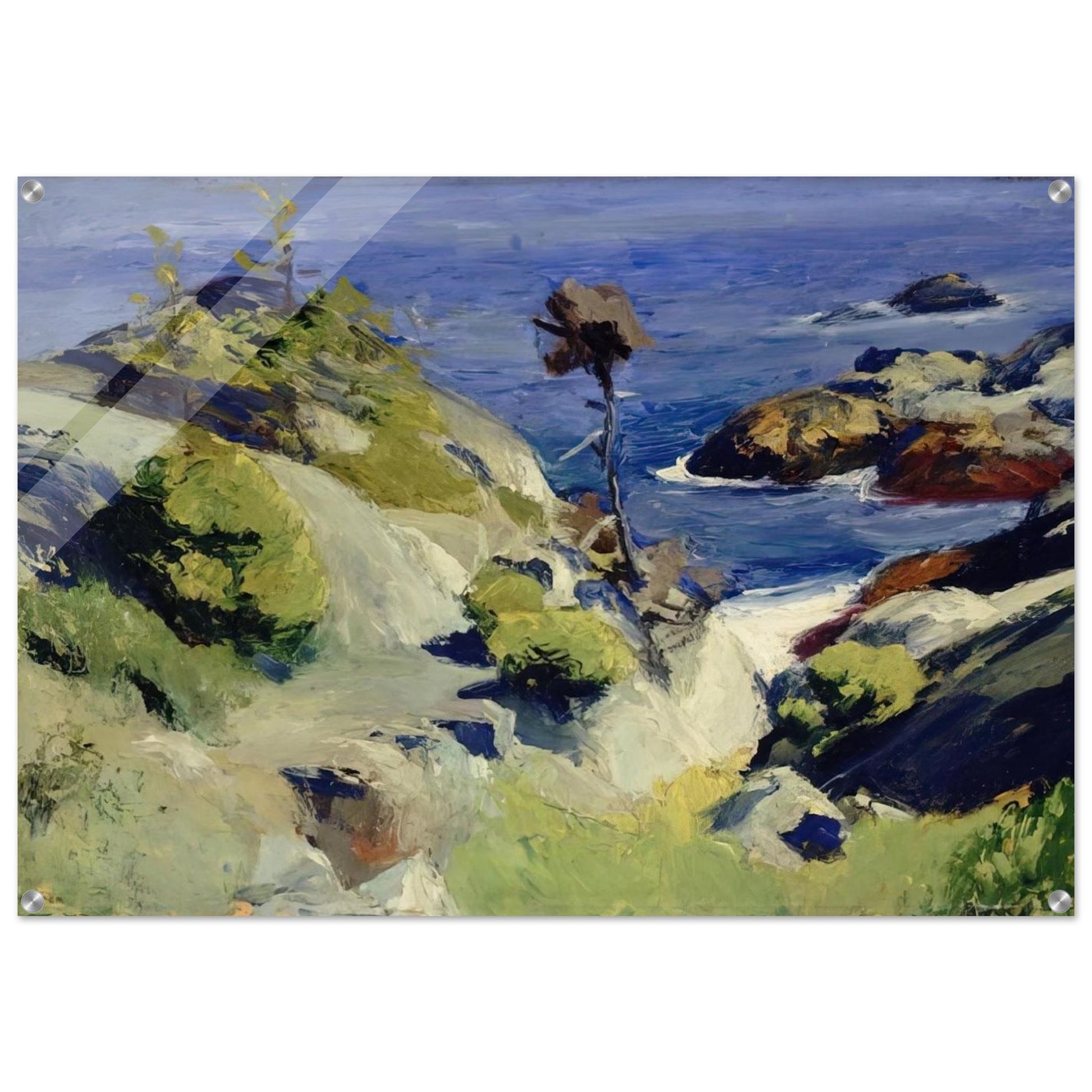 Monhegan Landscape - Edward Hopper Acrylic Print - 70x100 cm / 28x40″ inches | Edward Hopper Wall Art | Edward Hopper Prints