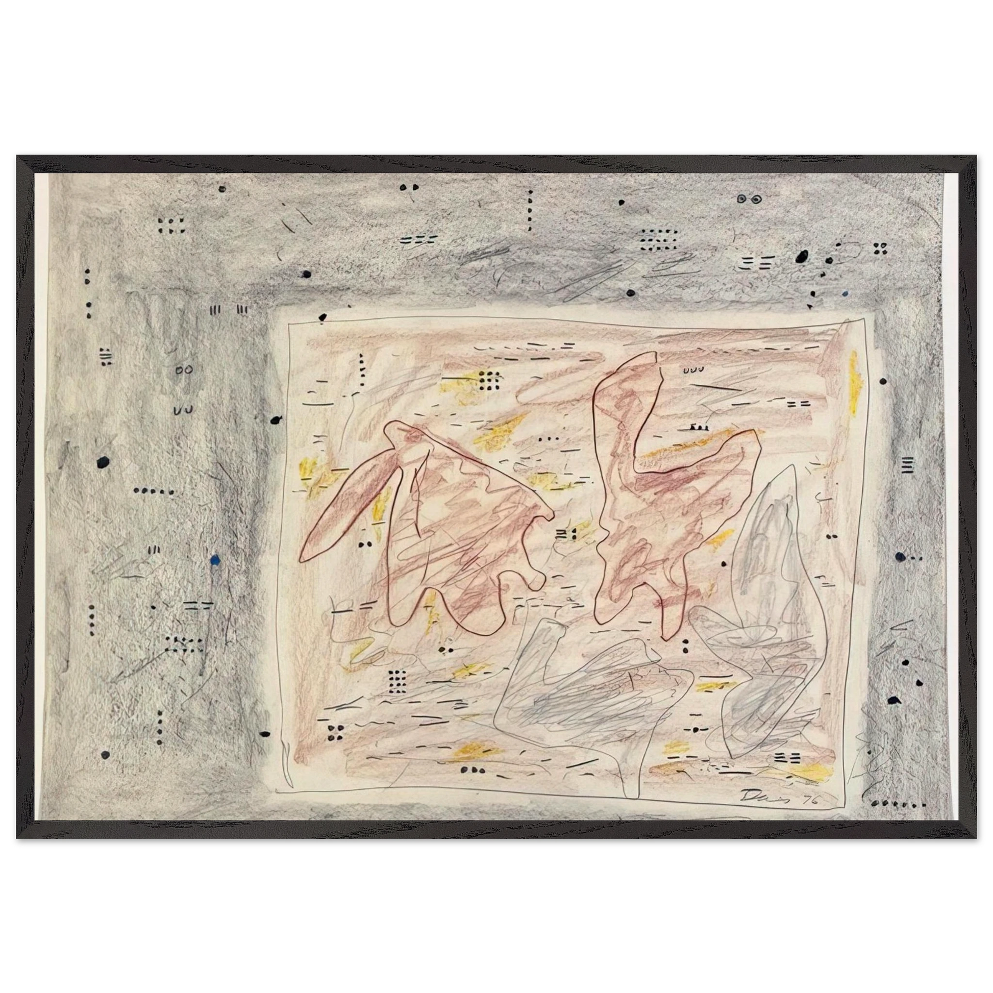 Eskimo Map - 1976 - Gene Davis Framed Art Print – Black Wooden Frame - Default Title - -Framed Art Print