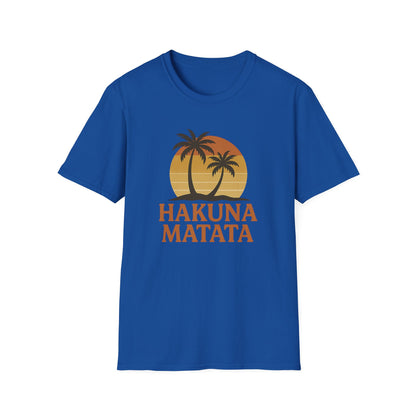 Hakuna Matata Maglietta Grafica Retro, Maglietta Positiva Senza Pensieri, T-Shirt Ispirata agli Anni '90, Top con Citazione di Buonumore, Regalo Unisex